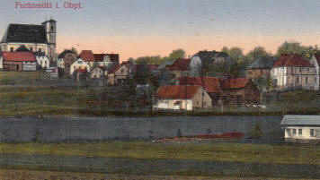 Dreiseitiger Schremsenhof mit Hauptshaus Stall und Schuppen um 1925 